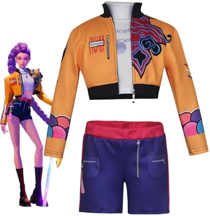 Demon Girls Cosplay Halloween Hunters Costume Top and Pants Set for 3–14 Yrs Events and Parties