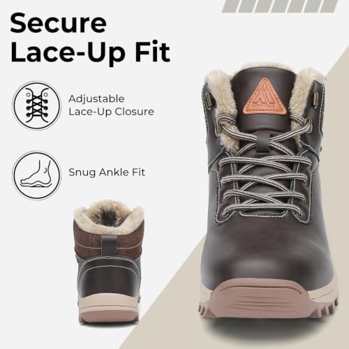 Mishansha Men's Waterproof Snow Boots, Insulated Winter Hiking Boots