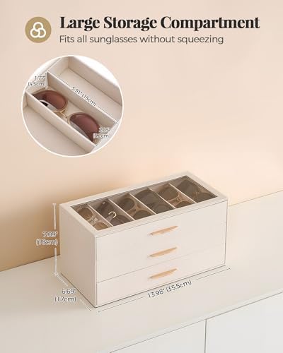 Lolalet Sunglasses Organizer Case for Women, Eyeglass Storage Holder