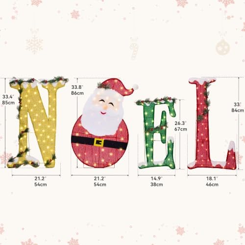 Christmas Lighted Noel Sign Decoration with Timer&Remote Control