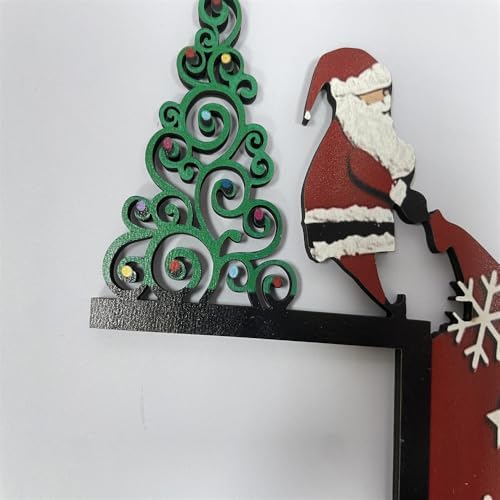 2024 Christmas Door Topper Holiday Home Decor Funny Snowman Santa Claus Top Door Frame Corner Sign Decorations, Windows Walls DIY Craft for Christmas Party Ornament (Santa Claus)