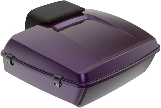 Advanblack Road Glide Tour Trunk Pack Hard Candy Mystic Purple Flake Chopped Tour Trunk Pack Backrest Pad for '97-'25 Harley Touring Road King Street Glide Electra Glide CVO models
