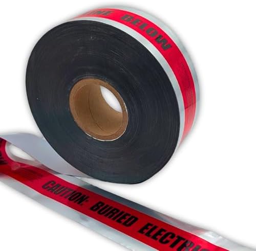 ACE Supply Buried Electrical Line Caution Tape - Detectable Underground Tape - 3 Inch x 1000 Ft Length, 5 Mil - Buried Electrical Tape Used for Utility Marking Tape