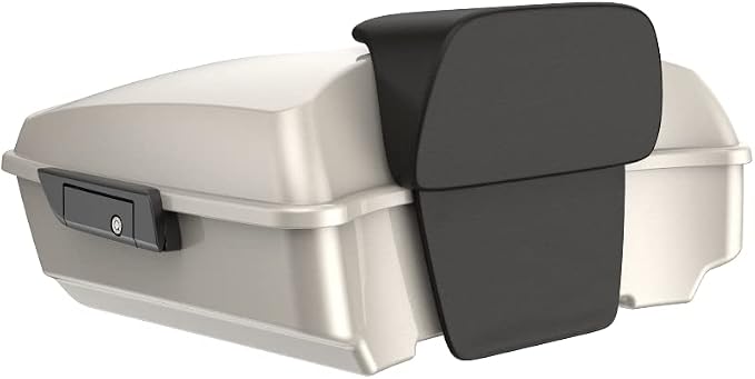Advanblack Road Glide Tour Trunk Pack White Sand Pearl Chopped Tour Trunk Pack Backrest Pad for '97-'25 Harley Touring Road King Street Glide Electra Glide CVO models