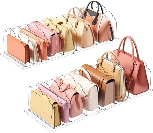 Lifewit Purse Organizer for Closet, Adjustable Clear Handbag Shelf Dividers