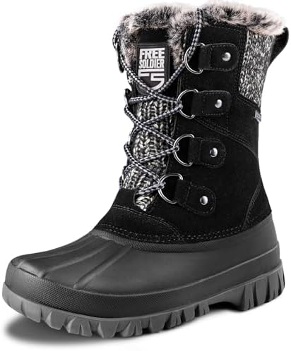 FREE SOLDIER Women's Waterproof Winter Cold Weather Snow Boots for Women Outdoor Fashion Duck Boots Comfortable Insulated