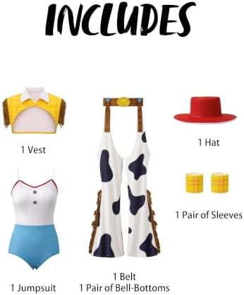 Spooktacular Creations 4 Pc Halloween Cowgirl Costume for Women，Halloween Costume Women with Accessories for Themed Party