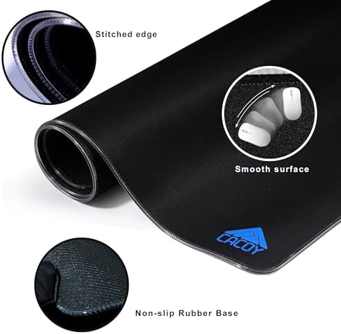 Cacoy 55"x20" RGB Gaming Mouse Pad XXL,Non-Slip LED Lighting Desk Mat,Black
