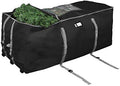 ProPik Rolling Christmas Tree Storage Bag, Fits Up to 9 Foot Tall Disassembled Trees, 25" X 25" X 60", Extra Large Heavy Duty Xmas Container with Wheels, Handles and Straps (Black)