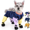 Waterproof Dog Boots Rain Boots with Suspender, Dogs Shoes Paw Protector for Small Medium Puppy, Anti-Slip Doggy Boot Belly Protector, Rain Booties Snow Pants Dogs Suspender Booties Leggings(M,colore)