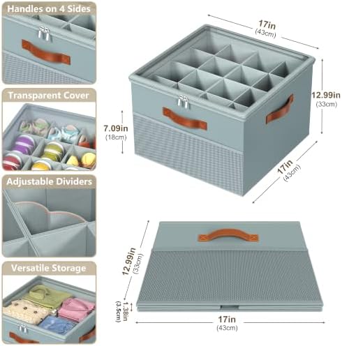 Shoe Organizer for Closet,2 Pack Foldable Shoe Storage Organizer Box Bin with Adjustable Dividers and Clear Cover, Fits up to 16-32 Pairs（Grey）