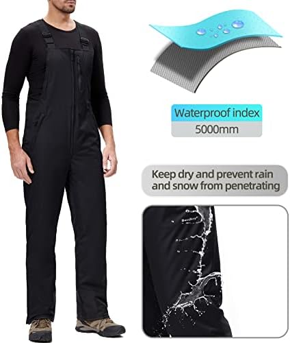 BenBoy Mens Snow Bibs Ski Pants Softshell Waterproof