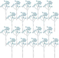 Fangoo 20 Pack 7 Inch Artificial Light Blue Berry Picks for Christmas Tree