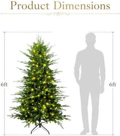 6 FT Prelit Aspen Fir Christmas Tree, Skinny Xmas Tree