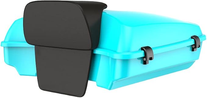 Advanblack Road Glide Tour Trunk Pack Frosted Pearl Razor Tour Trunk Pack Backrest Pad for '97-'25 Harley Touring Road King Street Glide Electra Glide CVO models