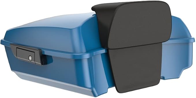 Advanblack Road Glide Tour Trunk Pack Billiard Teal Chopped Tour Trunk Pack Backrest Pad for '97-'25 Harley Touring Road King Street Glide Electra Glide CVO models