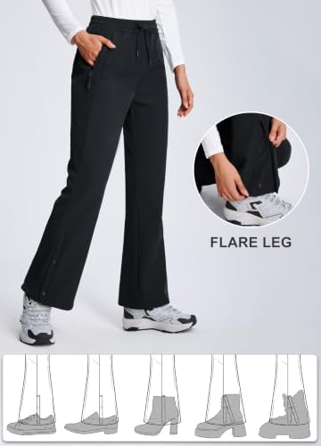 Libin Women's Fleece Lined Pants Hiking Snow Ski Water Resistant Flared Leg