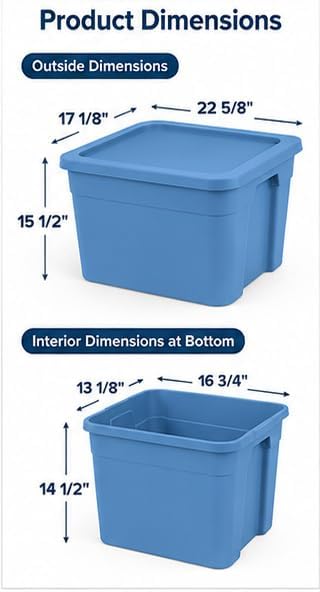 18-Gallon Plastic Storage Bins with Snap-on Lids – 8-Pack, Home Organization Essential
