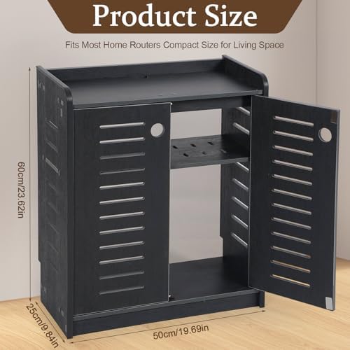 WiFi Router Storage Cabinet 19.7" x 9.8" x 23.6" Large Router Hider Box