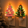 L LOHAS LED Christmas Tree Night Light, Ceramic Night Lights for Kids