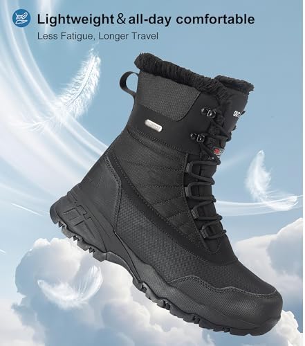 Men's Waterproof Winter Snow Boots Insulated Lightweight