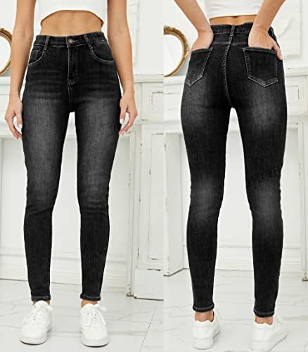 Yehopere Women's Winter Fleece Lined Jeans Slim Fit Warm Skinny High Waist Denim Jean