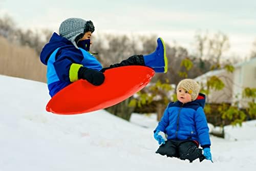 Era 26-inch Avalanche Adventurer Sled — 1 Rider Kids' Plastic Saucer for Year-Round Fun on Sand and Grass Hills, Red