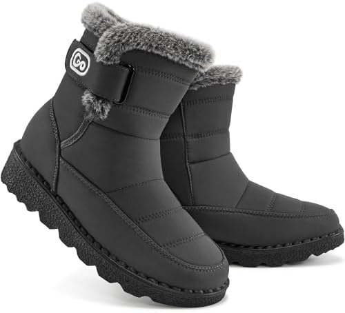 Ablanczoom Womens Winter Snow Boots with Warm Fur Lining Comfortable Booties Non Slip Waterproof Outdoor Shoes