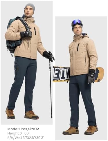 Rdruko Men's Snow Pants Waterproof Ski Pants Insulated Trousers