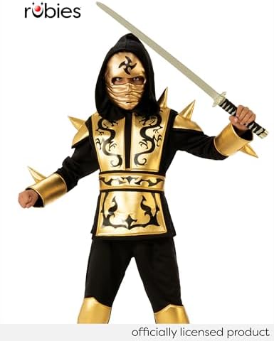 Rubies Child's Gold Ninja Costume, Large for Themed Parties and Halloween