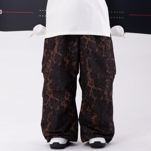 SNOWVERB Loose Fit Snowboard Leopard Ski Snow Baggy Pants for Men and Women