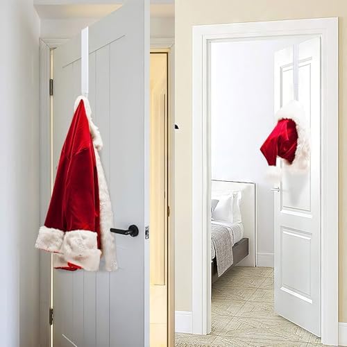 HEYHOUSE Wreath Hanger,Adjustable Length 14.9-25 Inch Metal Door Hanger,Wreath Hanger for Front Door 20 lbs Larger Christmas Wreaths Decorations HookWhite