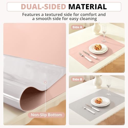 OstepDecor Pink Table Protector 16 x 48 Inch, 1.5mm Thick Plastic Table Cover Protector, PVC Table Top Protector, Waterproof Desk Mat Pad for Desktop, Coffee & Dining Room Table