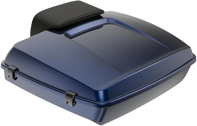 Advanblack Road Glide Tour Trunk Pack Blue Steel Razor Tour Trunk Pack Backrest Pad for '97-'25 Harley Touring Road King Street Glide Electra Glide CVO Models