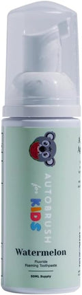 Autobrush Fluoride Foaming Toothpaste for Kids, Watermelon Flavor, Whitening & Deep Cleaning, Travel Friendly, Anti-Cavity (Pack of 1)