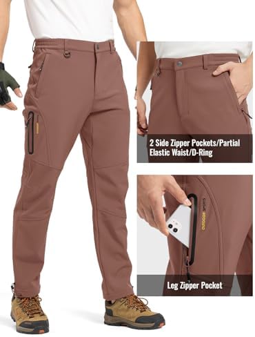 Rdruko Men's Snow Pants Waterproof Ski Pants Insulated Trousers