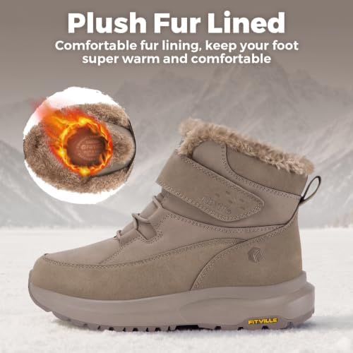 FitVille Womens Wide Snow Boots Fur Lined Boots for Women Winter Warm Boots Wide Width Womens Outdoor Snow Booties