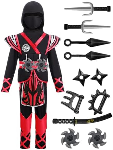 Spooktacular Creations Kids Ninja Costume, Child Boy Ninja Outfit Set, Halloween Costume for Toddler Themed Dress Up Party