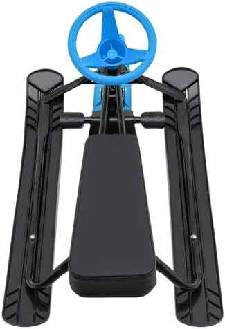 Snow Racer Sled, Ski Sled Slider Board with Steering Wheel, Twin Brakes, Ski Sled Snow Race for Kids, 220Lbs Capacity
