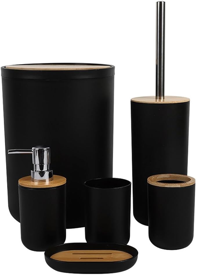 Bathroom Toiletries Six-piece Storage Kit Trash Can Soap Dish Toothbrush Holder
