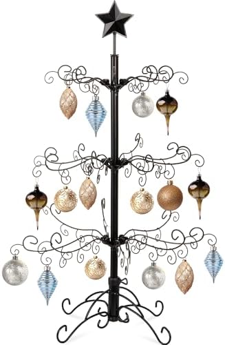 Best Choice Products 3ft Wrought Iron Ornament Display Christmas Tree w/Easy Assembly and Stand - Black