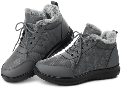 SHIBEVER Winter Snow for Boots Women: Warm Ankle Boots Non-Slip Traction