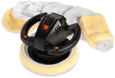 WEN 20V Max Cordless 10-Inch Random Orbital Polisher and Waxer Kit with 2Ah Battery, Charger, and Bonnets (20870)