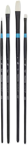 Princeton Aspen Professional Paint Brush Set, 4-Piece Long Handle Synthetic Brushes with Medium-Stiff, No-Shedding Bristles for Acrylic, Oil & Water-Soluble Oil Painting