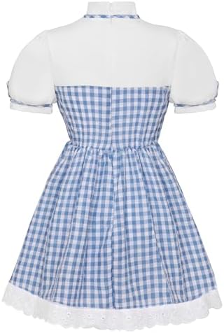 Angelaicos Girls Blue Plaid Costume Accessories for Halloween Role Play Outfits