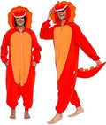 Funziez! Adult Onesie Halloween Costume Animal Dinosaur Shark Unisex Plush One Piece Cosplay Suit for Adults, Men and Women