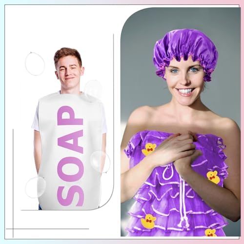 Suhine 23 Pcs Loofah and Soap Costume Set Adults Halloween Couples
