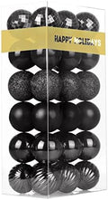 Black 2.5" Christmas Balls Christmas Tree Decoration Ornaments Shatterproof Hanging Balls for Birthday Halloween Holiday Wedding Decorations Set of 36pcs