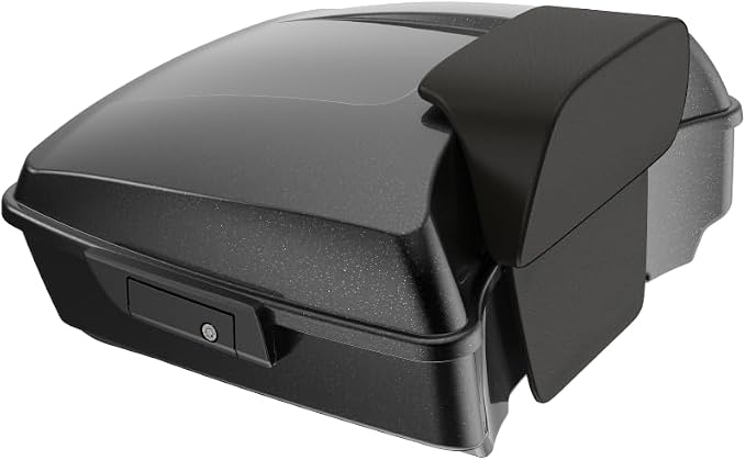 Advanblack Road Glide Tour Trunk Pack Raven Metallic Chopped Tour Trunk Pack Backrest Pad for '97-'25 Harley Touring Road King Street Glide Electra Glide CVO models