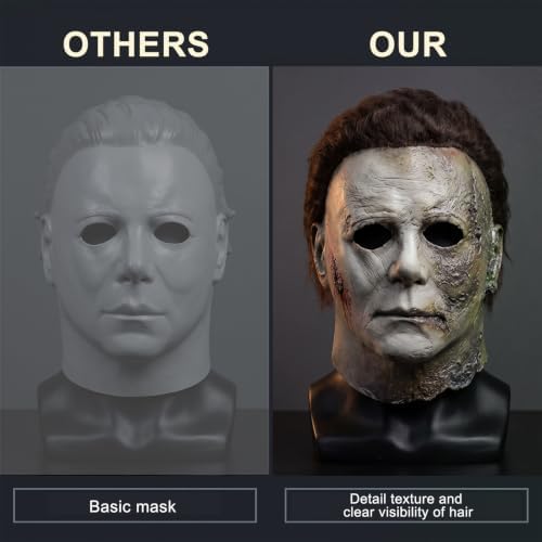 Halloween Killer Jumpsuit with Mask, Horror Killer Jumpsuit with Mask for Halloween Costume Role Play